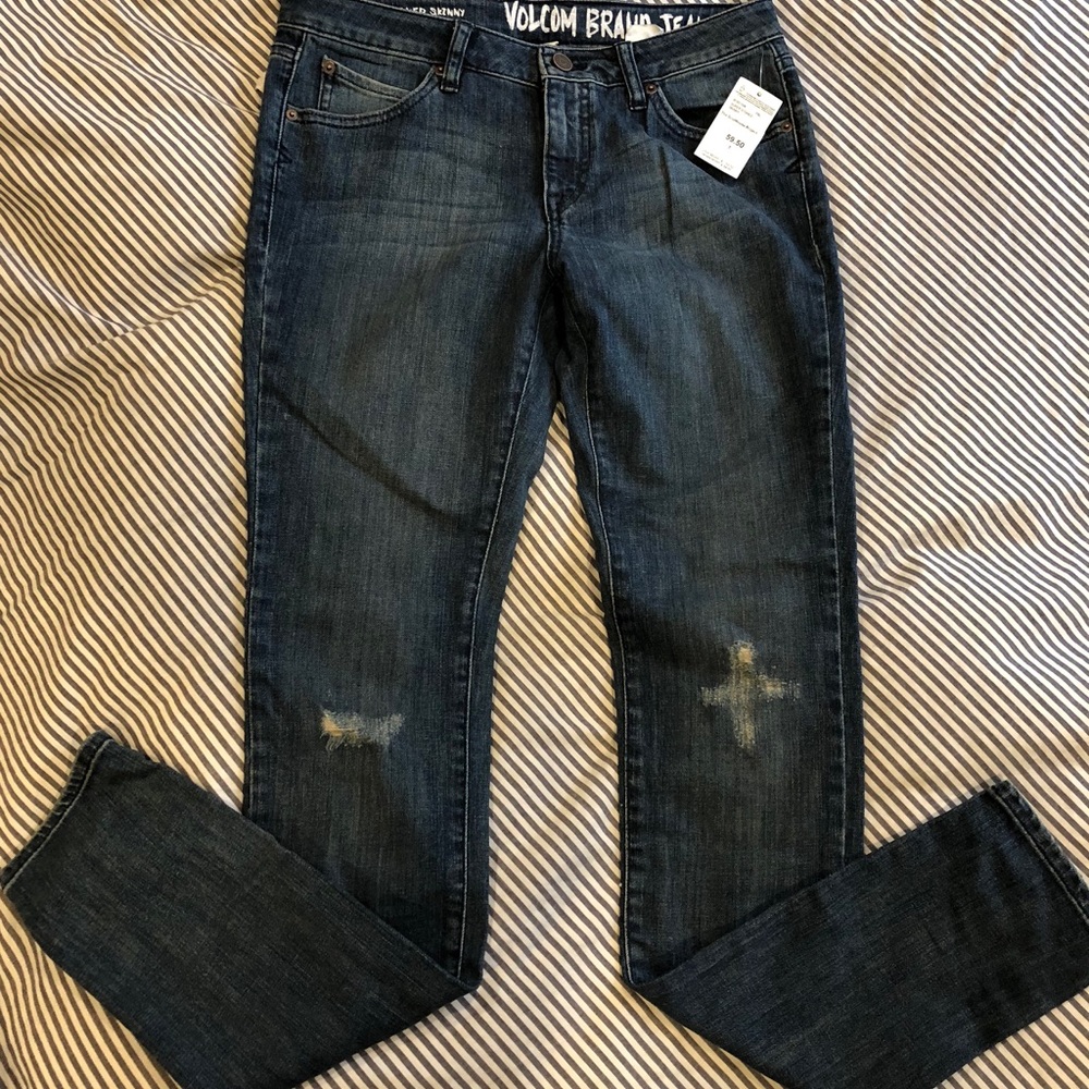 Volcom super stoned skinny blue jeans